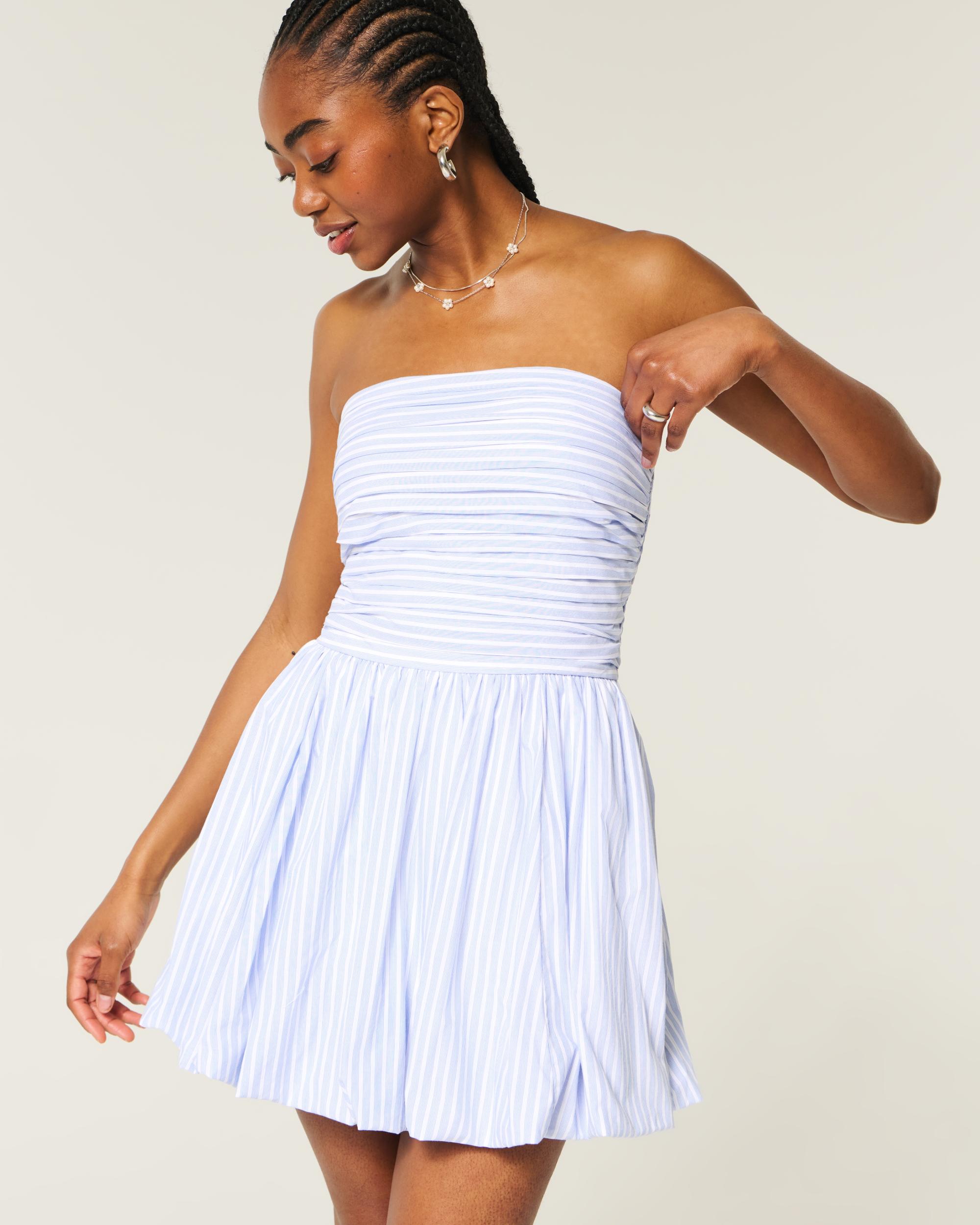 Ruched Bubble Skort Dress Product Image