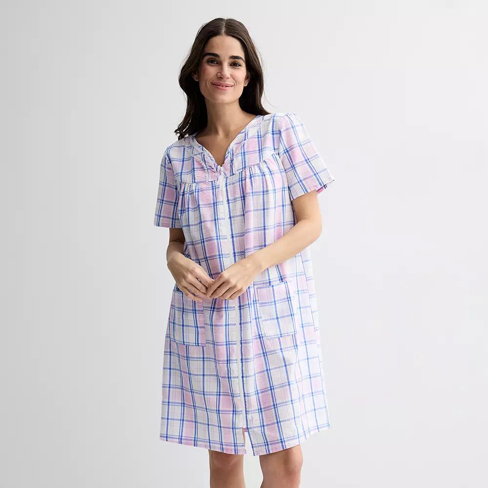 Women's Croft & Barrow® Woven Zip Short Robe,  Product Image