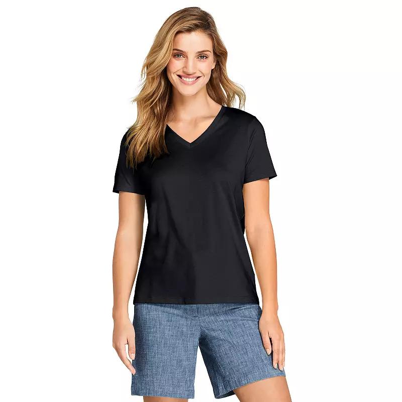 Petite Lands' End Relaxed-Fit Supima Cotton V-Neck Tee, Women's,  Product Image