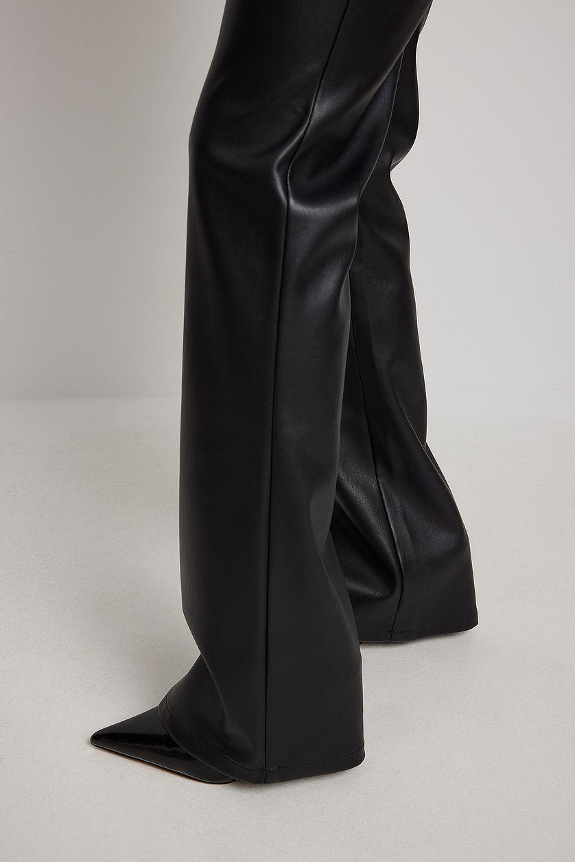 Fitted Flared PU Pants Product Image