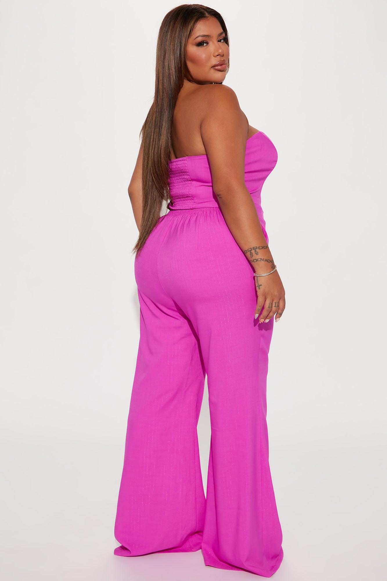 Amelia Two Piece Pant Suit - Fuchsia Product Image