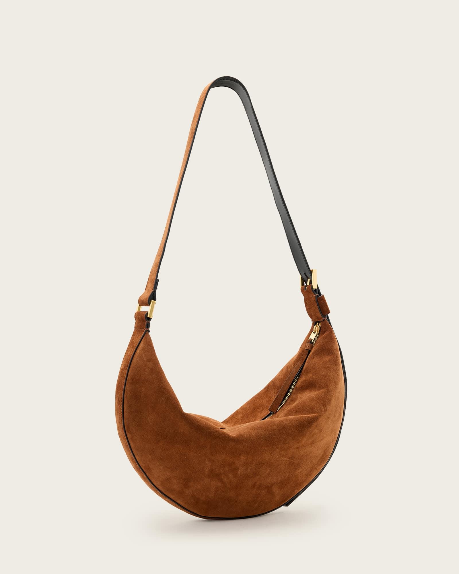 Half Moon Large Suede Crossbody Bag Product Image