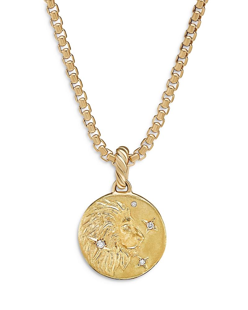 Womens Zodiac Amulet in 18K Yellow Gold with Diamonds Product Image