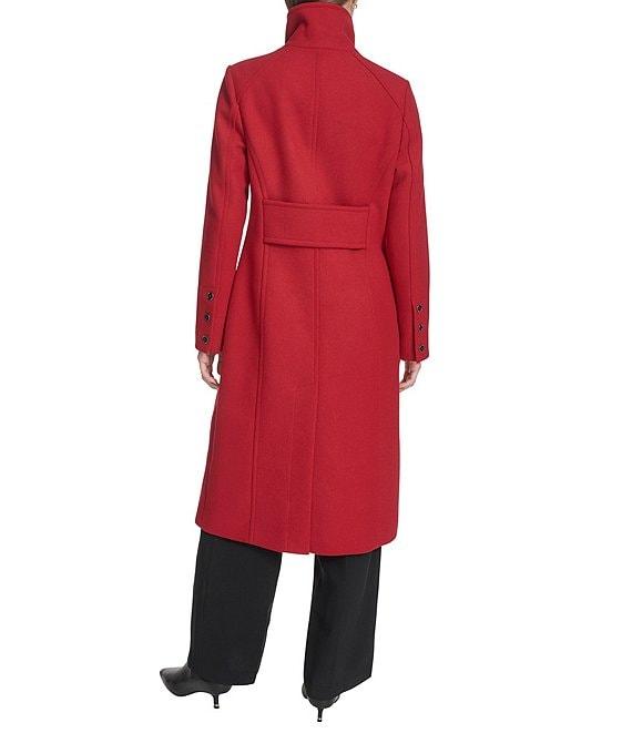 Kenneth Cole New York Wool Blend Stand Collar Back Belt Walker Coat Product Image