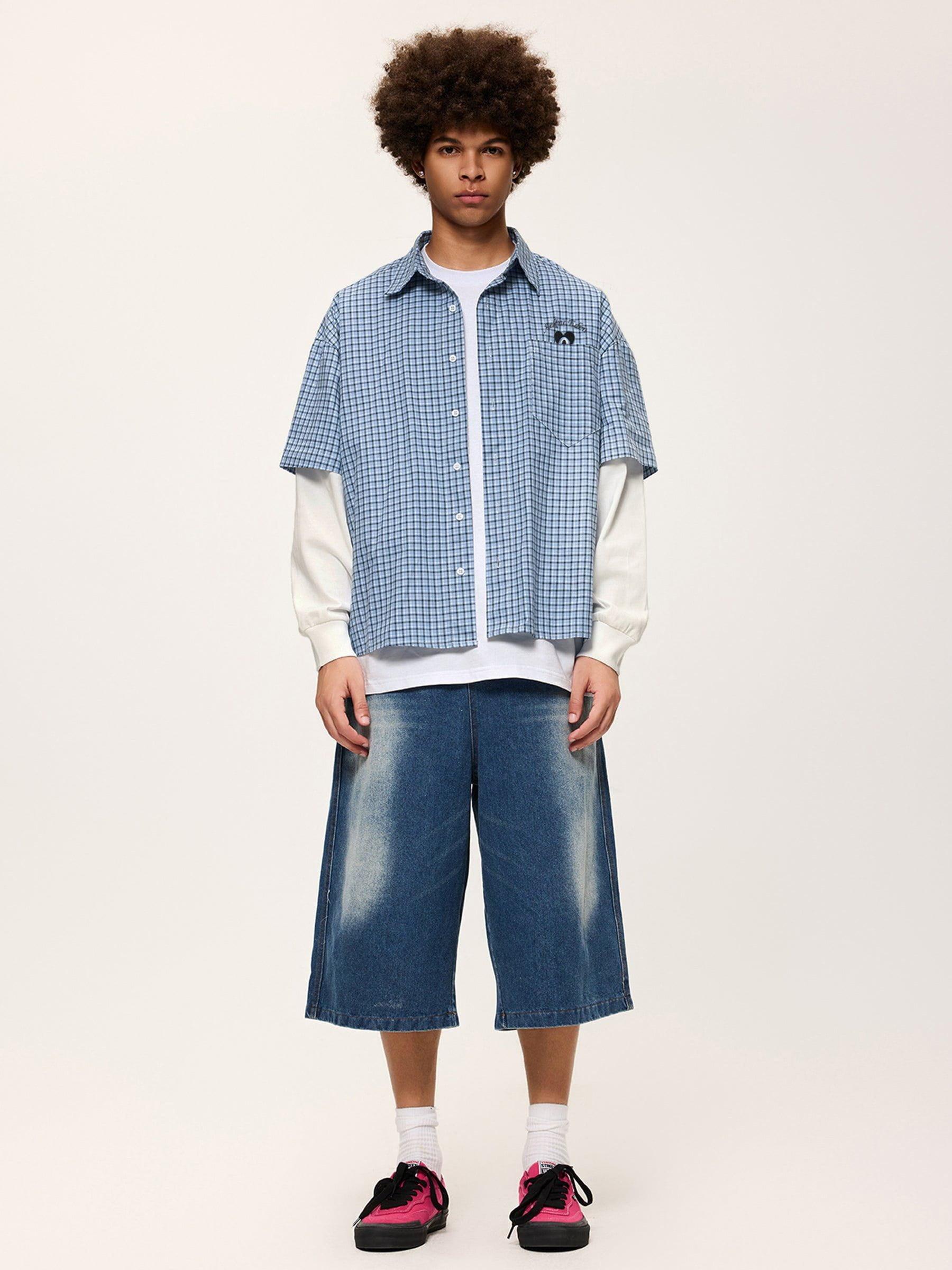 Aelfric Eden Plaid Layered Long Sleeve Shirt Product Image