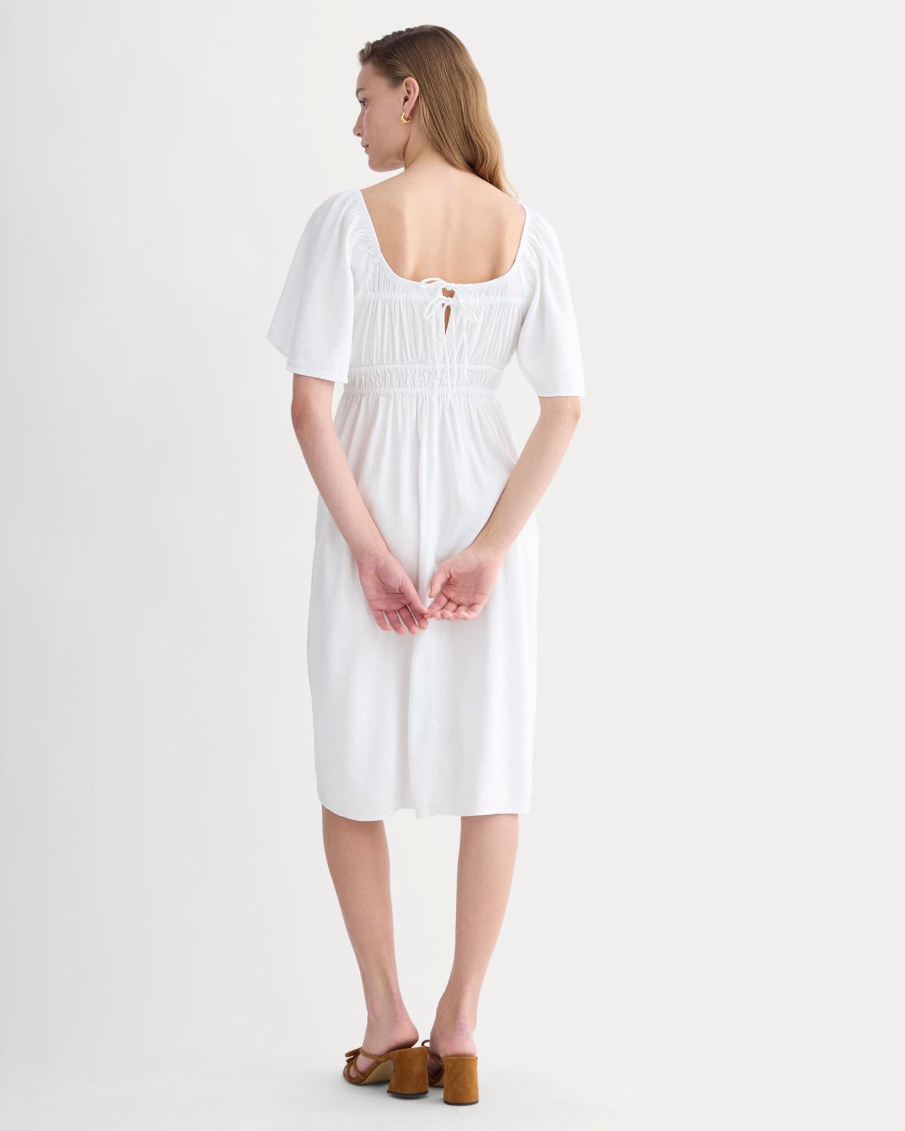Womens Flutter-Sleeve Dress in Stretch Linen by Everlane Product Image