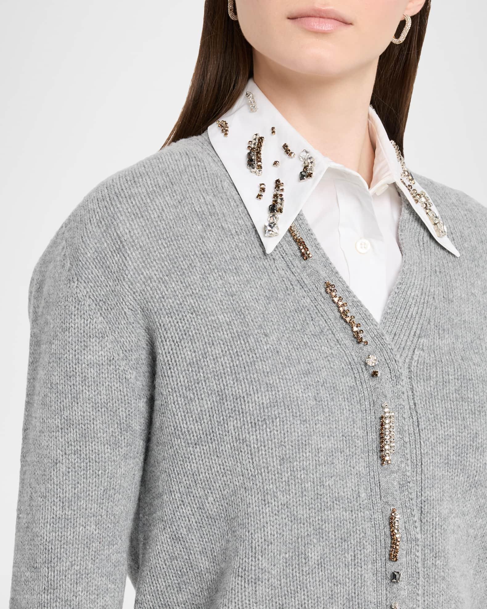 Crystal-Embellished Knit Cardigan Product Image