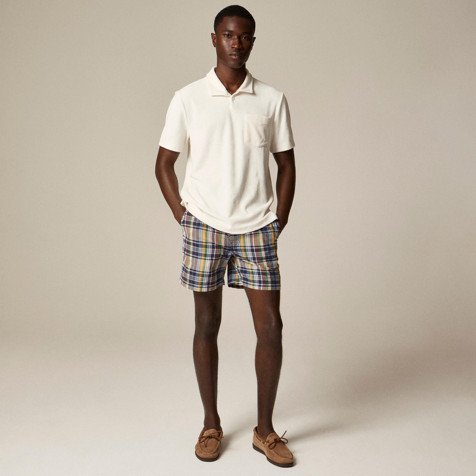 Terry cloth johnny-collar polo shirt Product Image