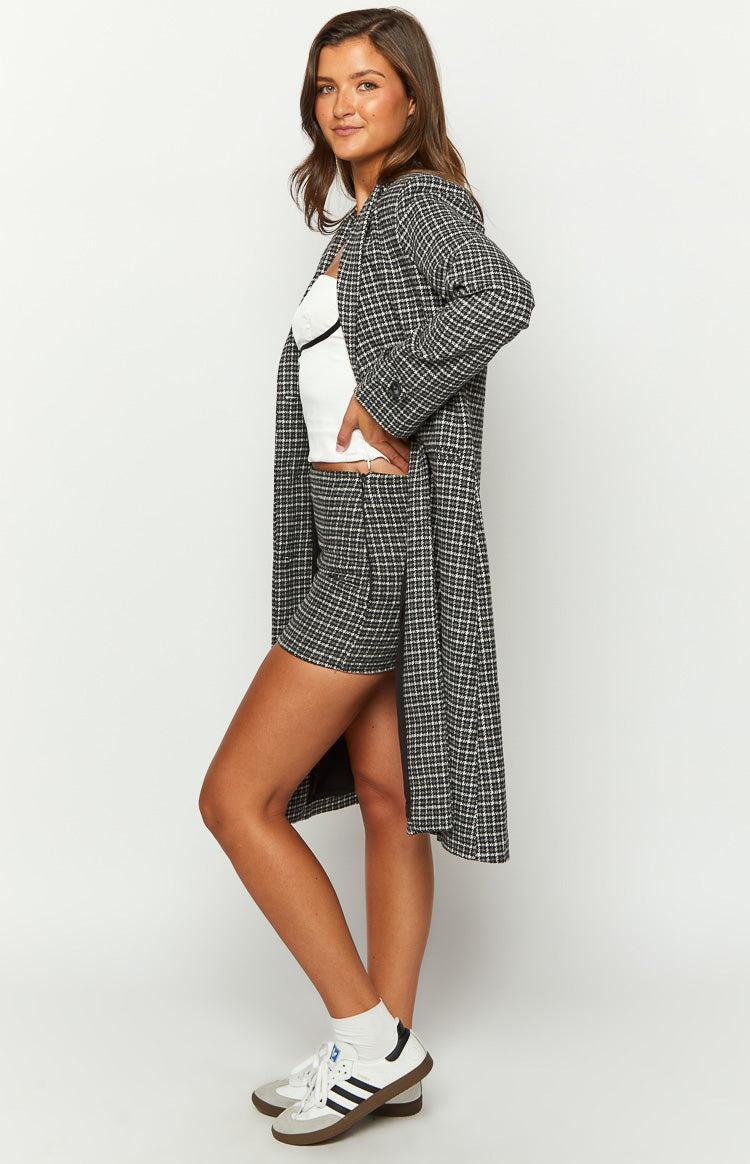 Twilight Grey Plaid Mini Skirt Product Image