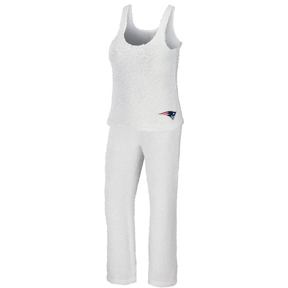 Women's WEAR by Erin Andrews Cream New England Patriots Cozy Scoop Neck Tank Top & Pants Sleep Set,  Product Image