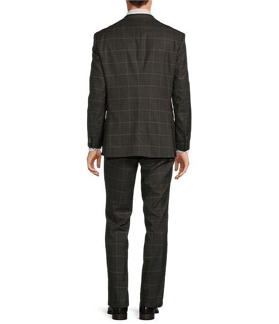 Hugo Boss Slim Fit Flat Front Plain Check Patterned 2-Piece Suit Product Image