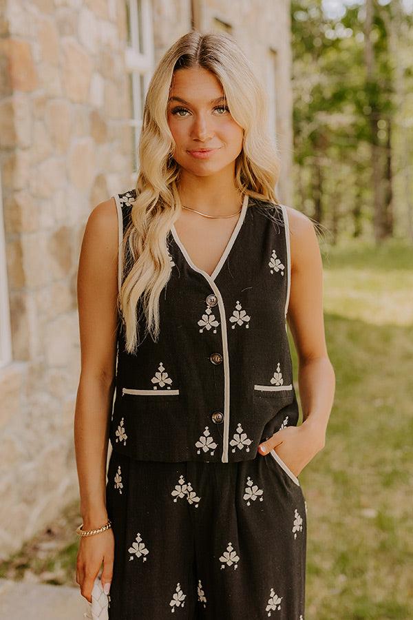 Vacay Vibes Embroidered Vest Top Product Image