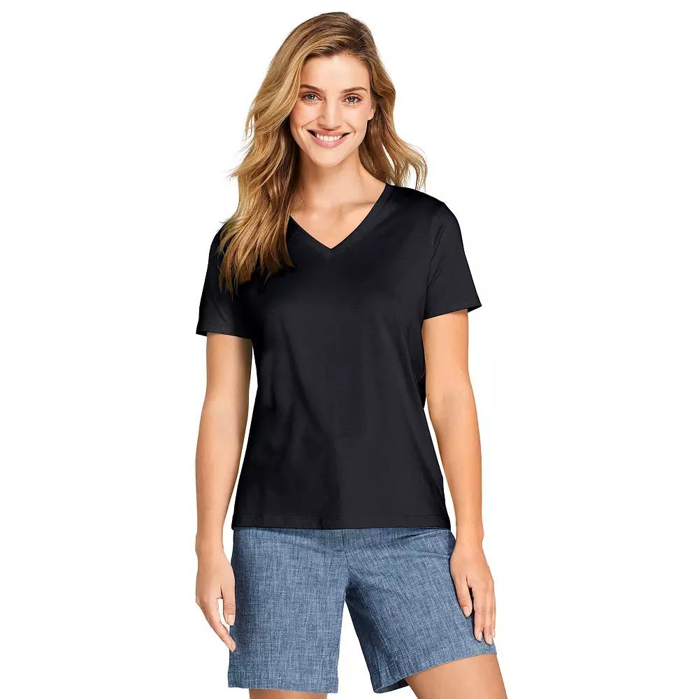 Petite Lands' End Relaxed-Fit Supima Cotton V-Neck Tee, Women's,  Product Image