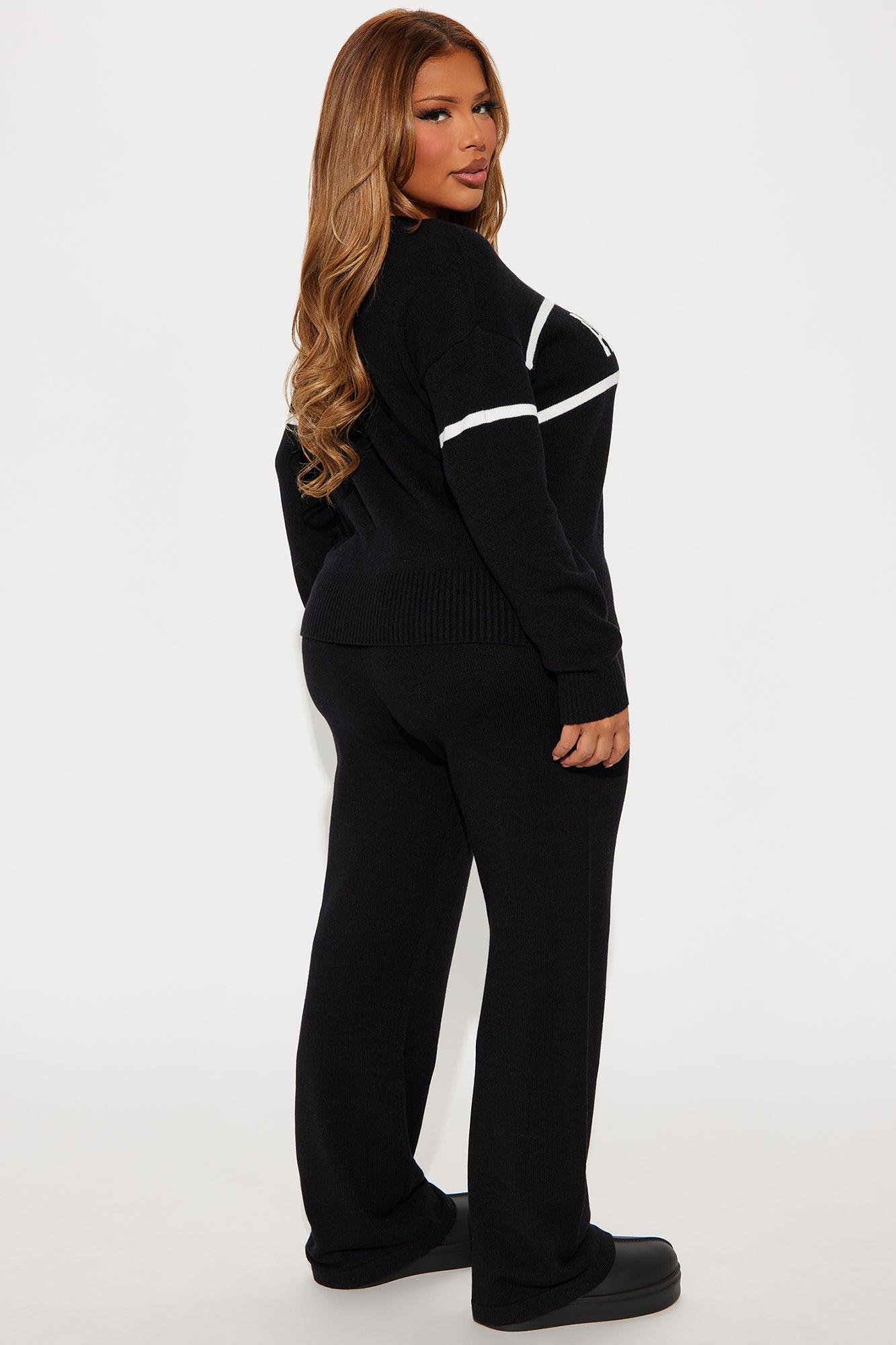 Snow Bunny Sweater Pant Set - Black Female Product Image