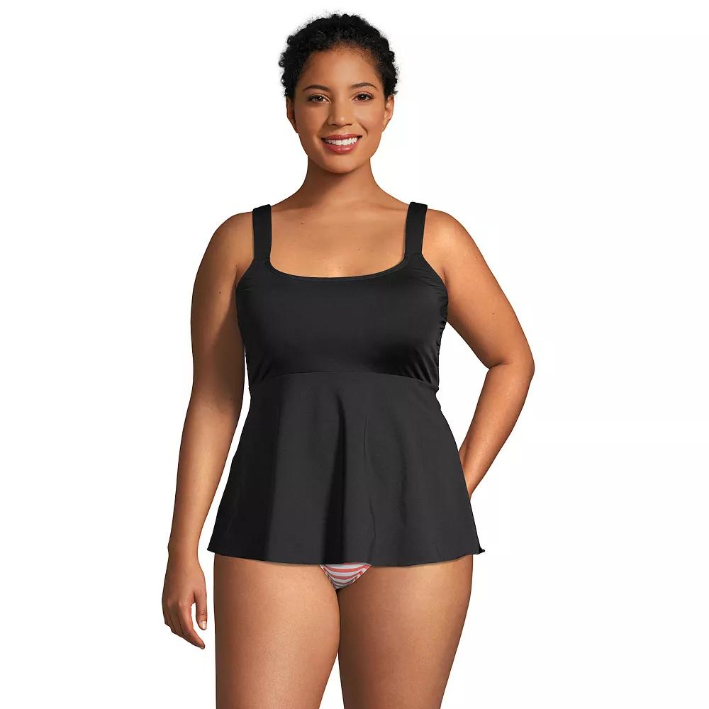 Plus Size Lands' End DDD-Cup Flutter Tankini Swim Top, Women's, Size: 3XL, Black Product Image