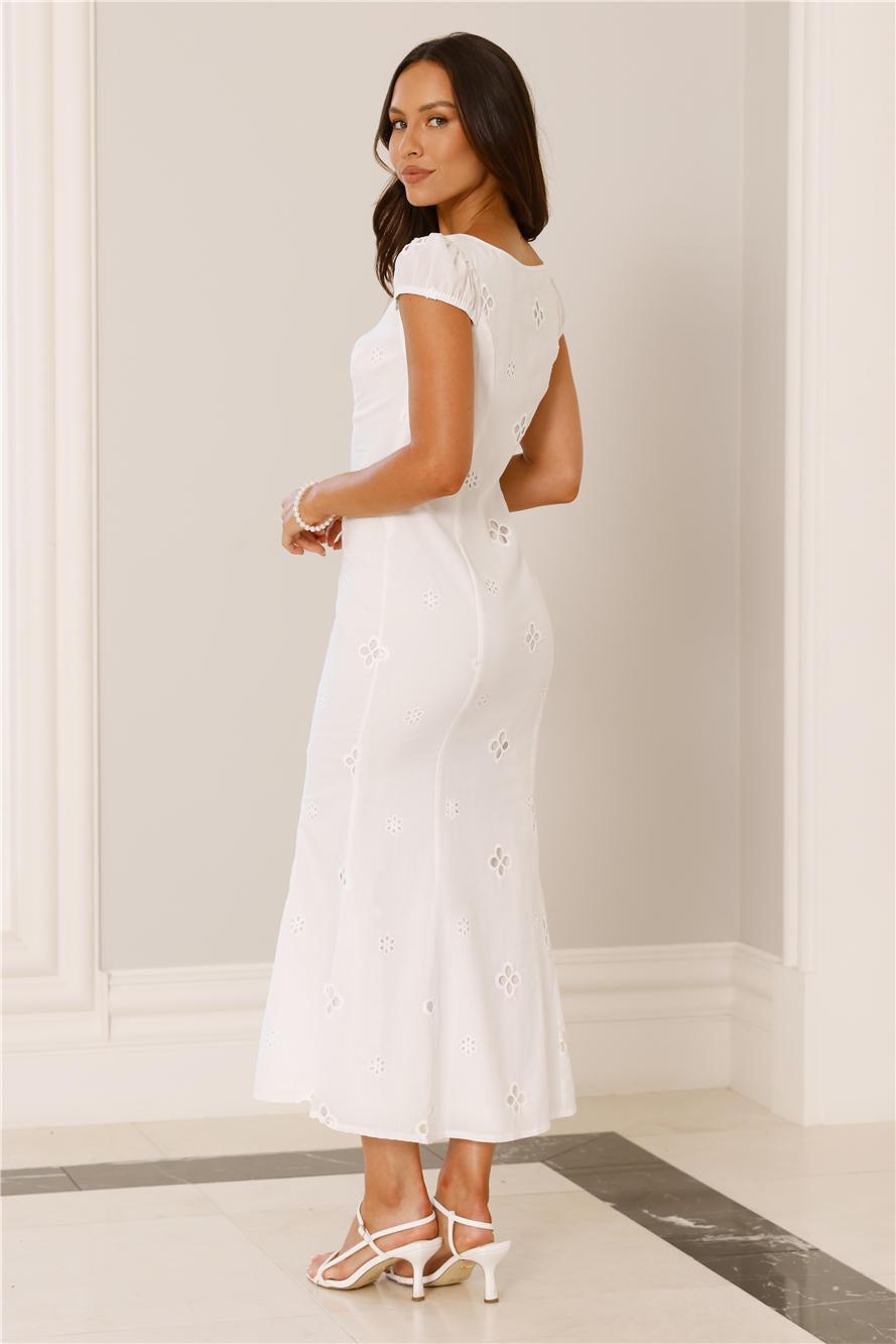 Oceanfront Dreams Midi Dress White Product Image