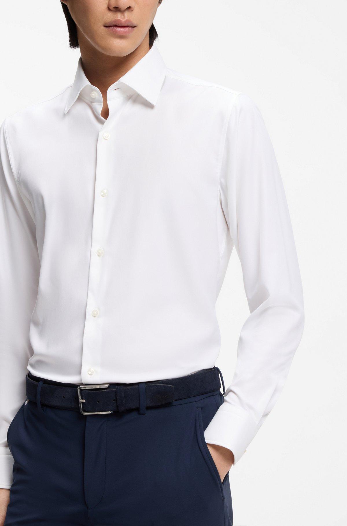 Slim-fit shirt in performance-stretch twill Product Image