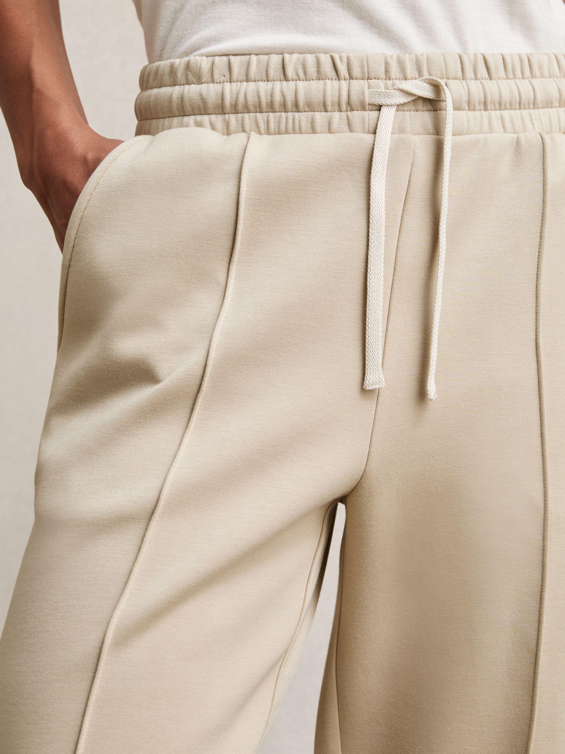 Interlock Pintuck Drawstring Joggers in Beige Product Image
