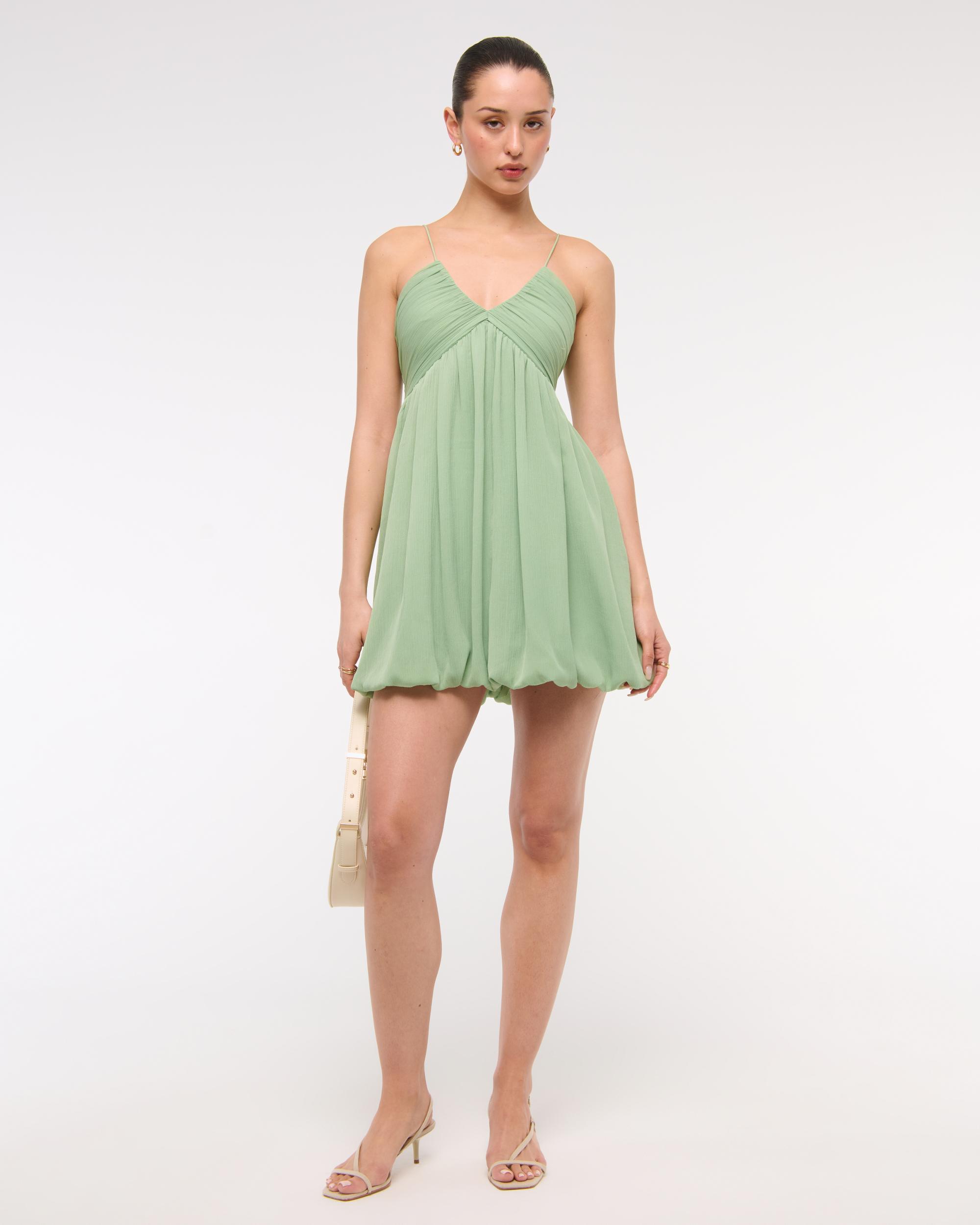 Sheer Bubble Hem Mini Dress Product Image