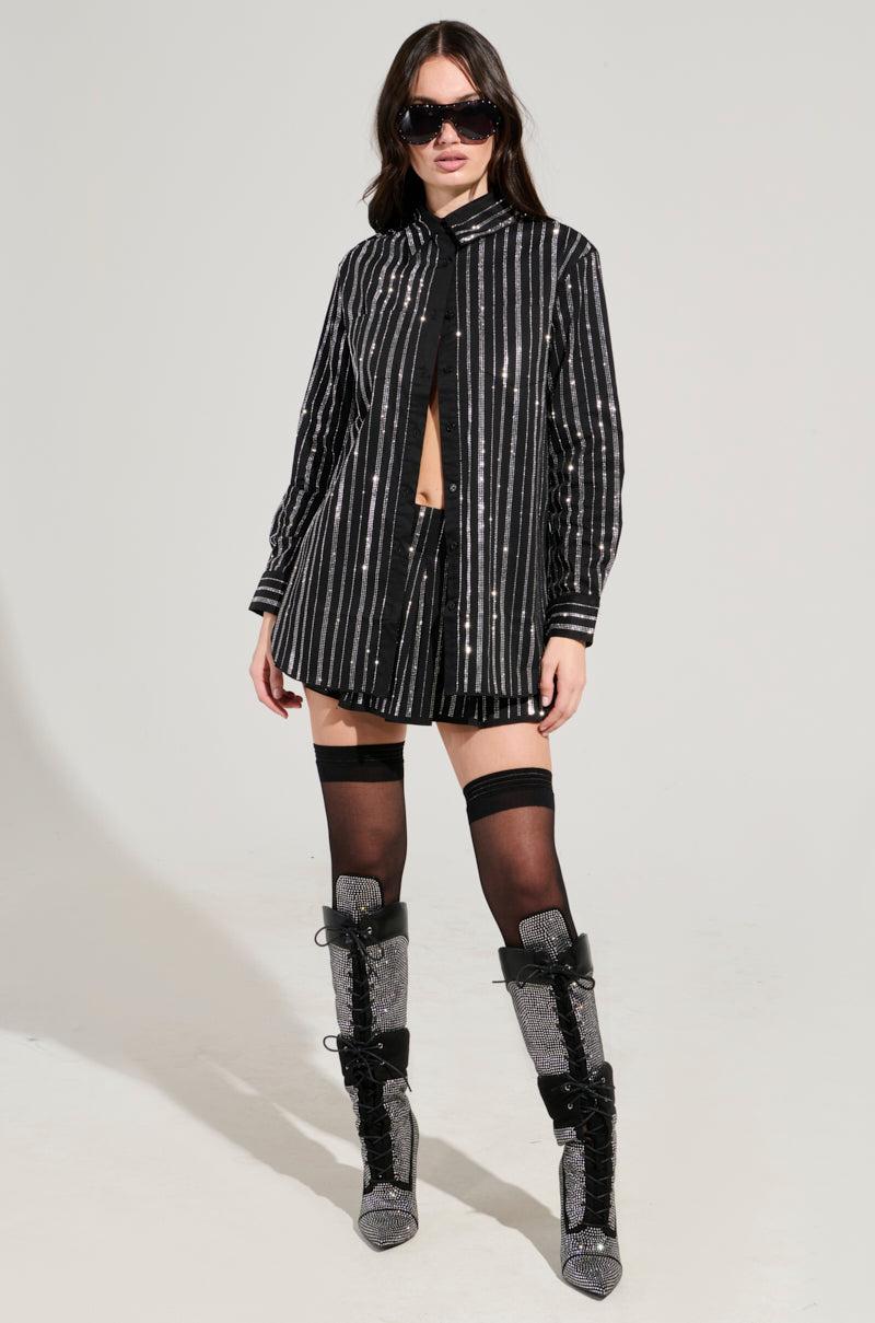 ONTO THE NEXT EMBELLISHED BUTTON DOWN TOP Product Image