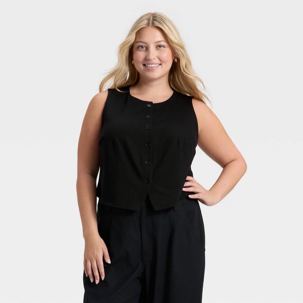 Women's Ponte Vest - A New Day™ Dark Brown 3X Product Image