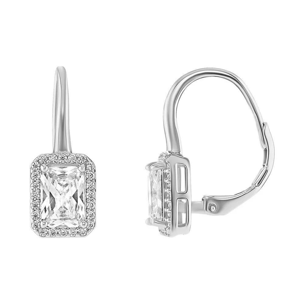 PRIMROSE Sterling Silver Pave Cubic Zirconia Drop Earrings, Women's Product Image