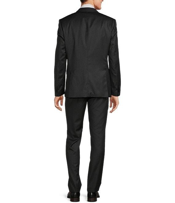 Hugo Boss Slim Fit Flat Front Notch Lapel Solid Pattern 2-Piece Suit Product Image