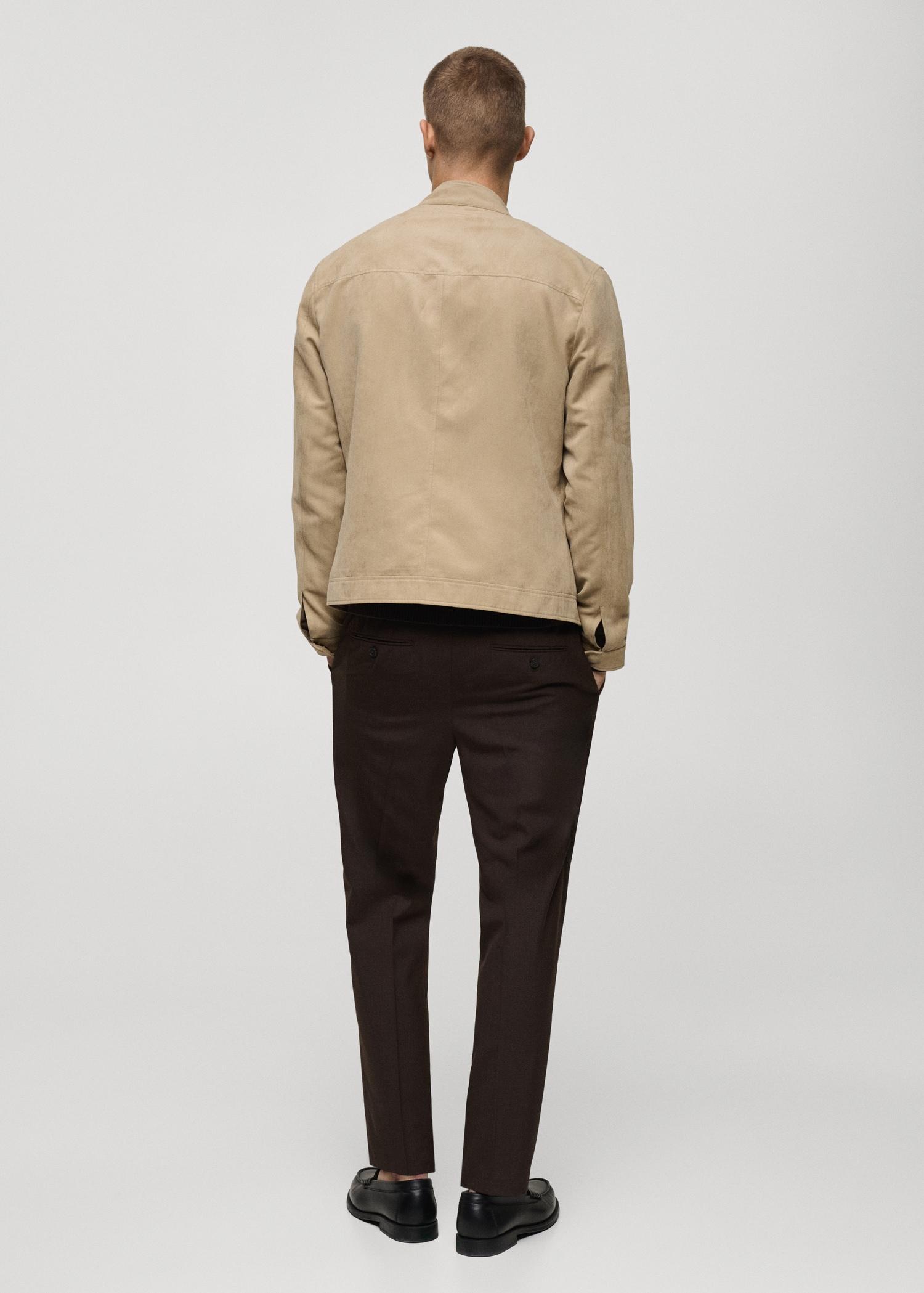 Suede-effect biker jacket - Men | MANGO USA Product Image