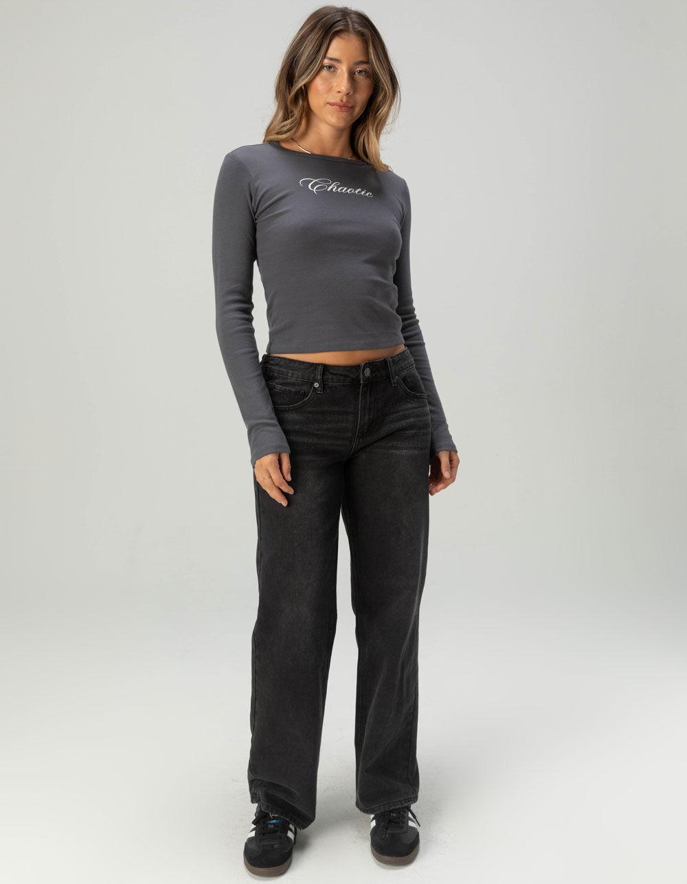 RSQ Womens Chaotic Baby Tee - GRAY Product Image