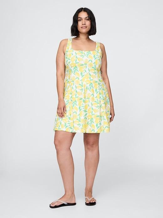 Linen-Blend Mini Dress Product Image