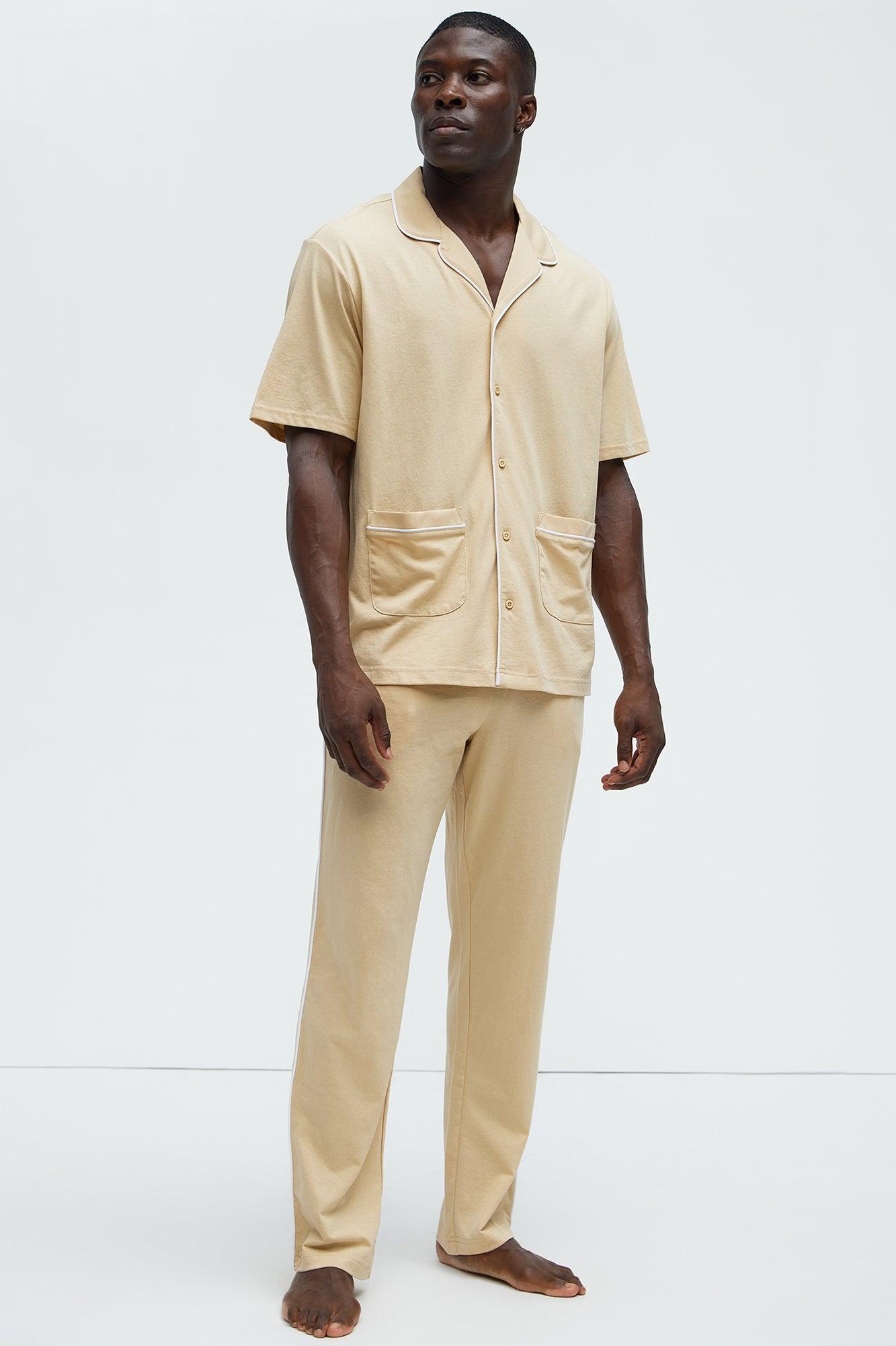 Modern Relaxed Pajama Short Sleeve - Khaki Product Image