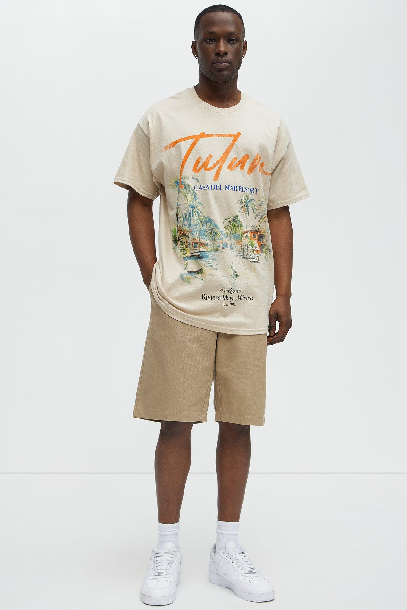 Tulum Resort Oversized Short Sleeve Tee - Sand Product Image