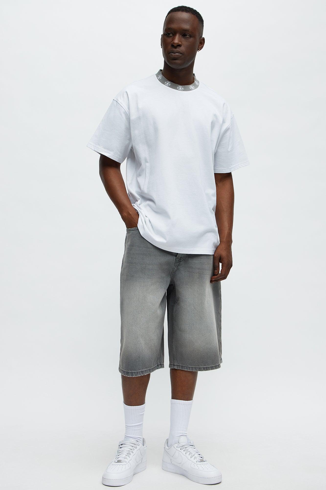 Baggy Shadowline Denim Short - Grey Product Image