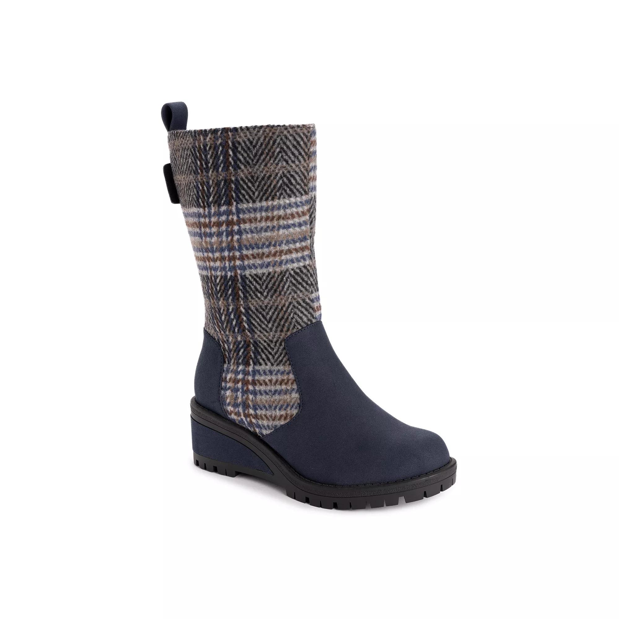 MUK LUKS Norway Floro Womens Wedge Boots Blue Product Image