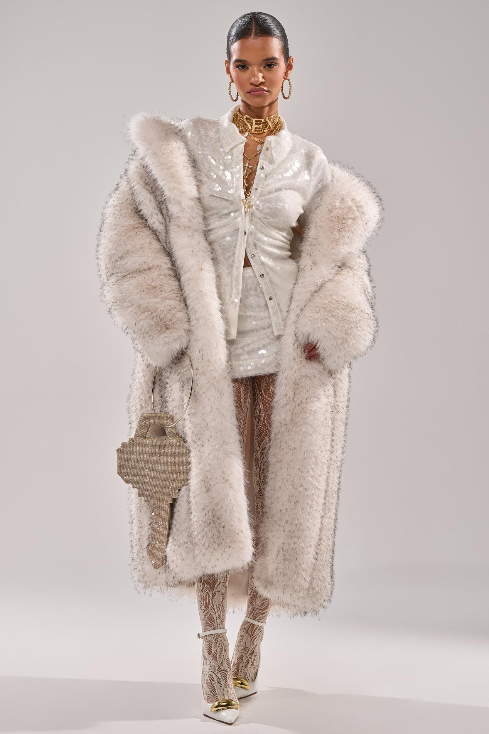 HEAVY ON THE APRES FAUX FUR COAT Product Image
