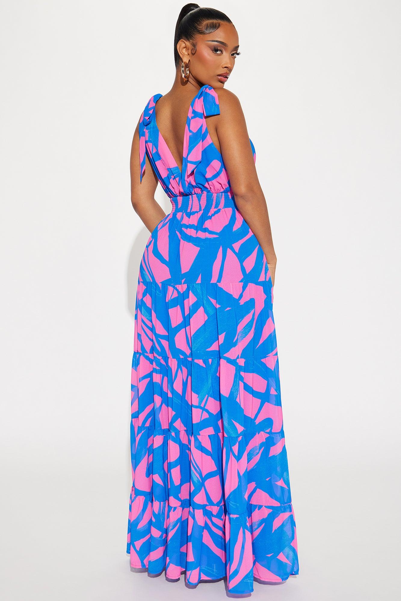 Take Me To Barbados Maxi Dress - Pink/combo Product Image