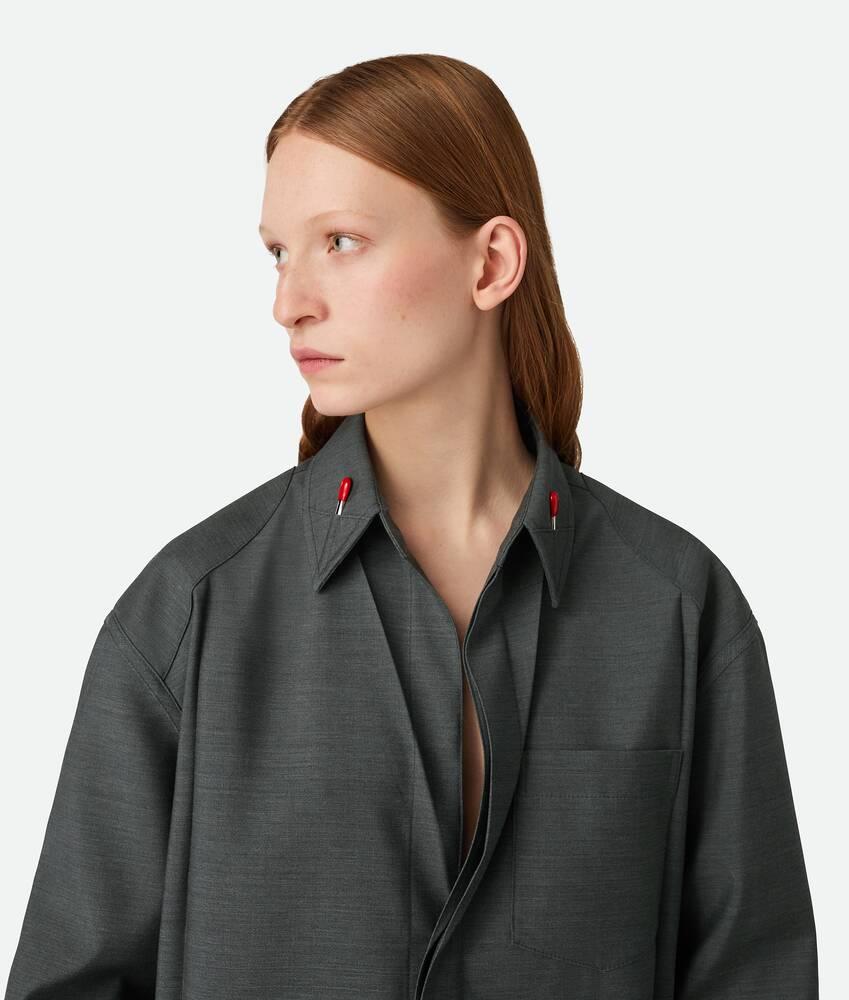 Women's Light Wool Shirt in Dark grey melange Product Image
