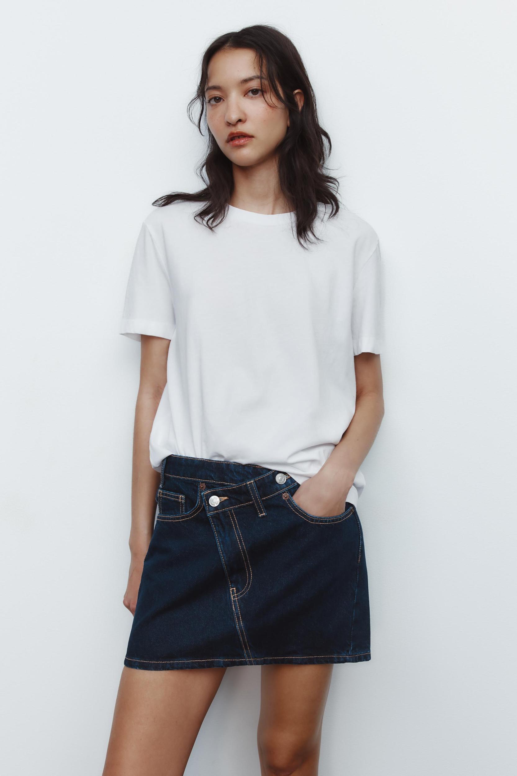 TRF CROSS-WAIST DENIM SKIRT Product Image