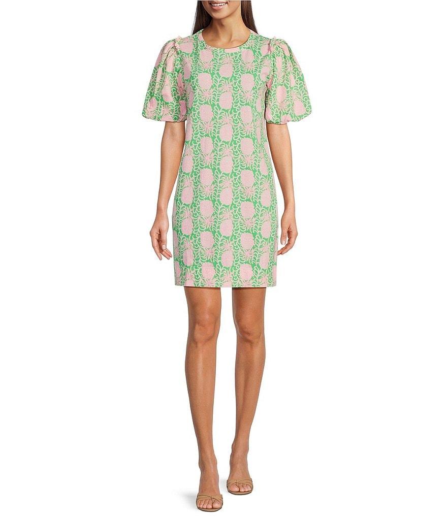 Lilly Pulitzer Mercer Jersey Knit Crew Neck Elbow Sleeve Bubble Hem T-Shirt Dress Product Image