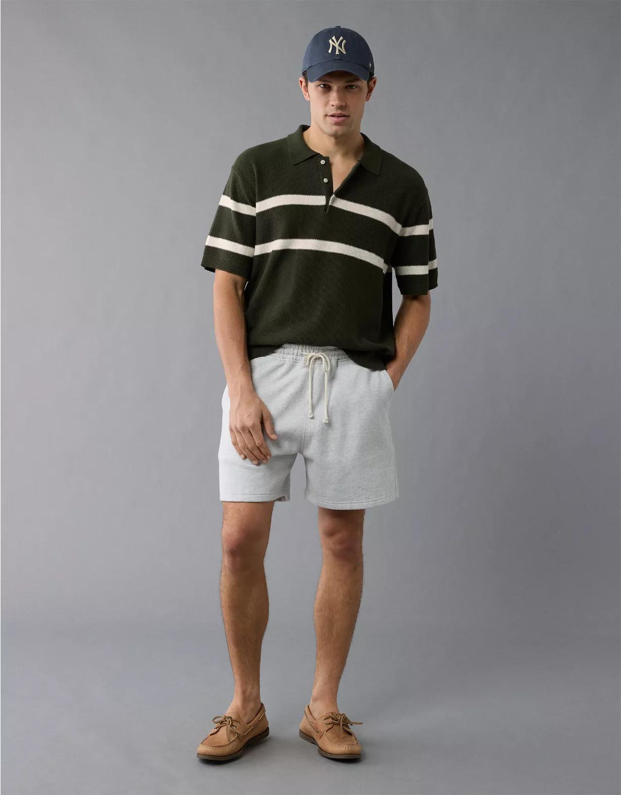 AE Weekend Pointelle Striped Sweater Polo Shirt Product Image