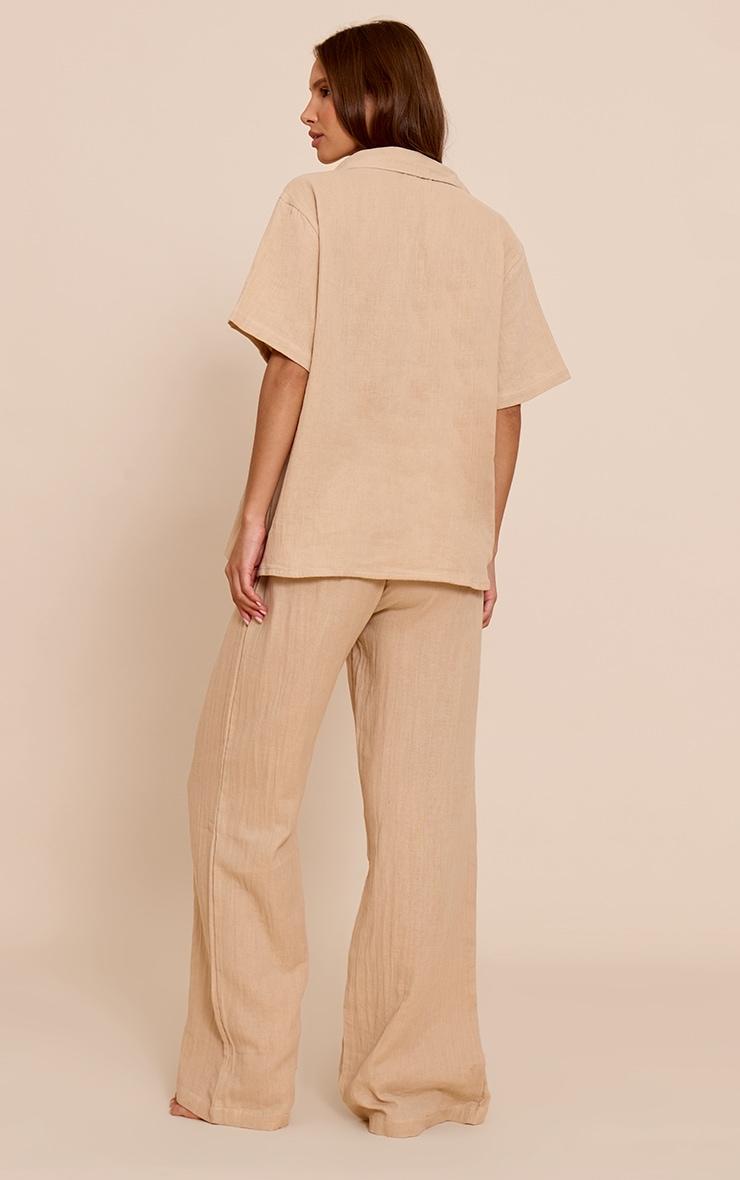 Stone Cheesecloth Short Sleeve Pant Pj Set Product Image