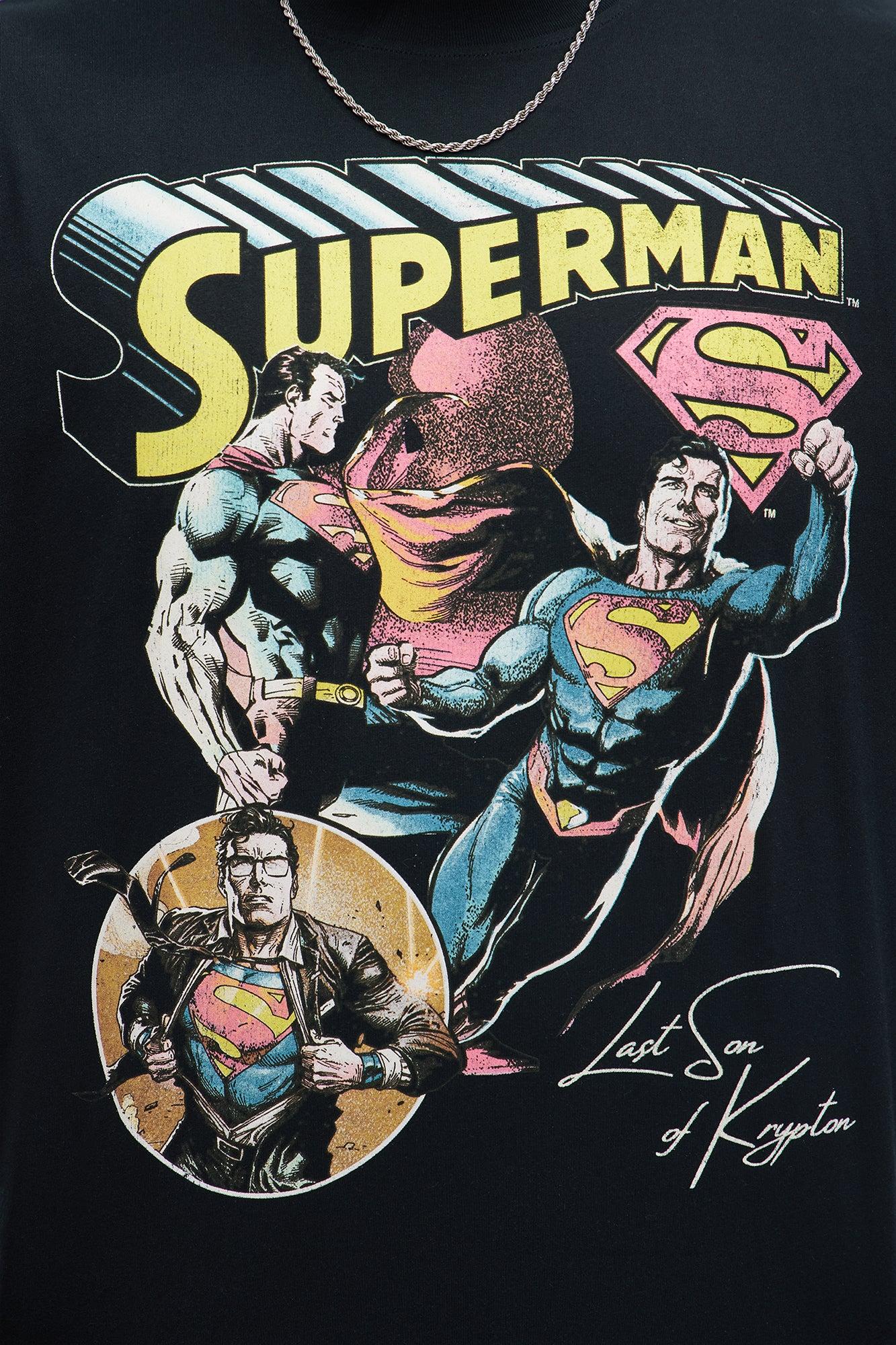 Superman Man Of Steel Oversized Short Sleeve Tee - Black Product Image