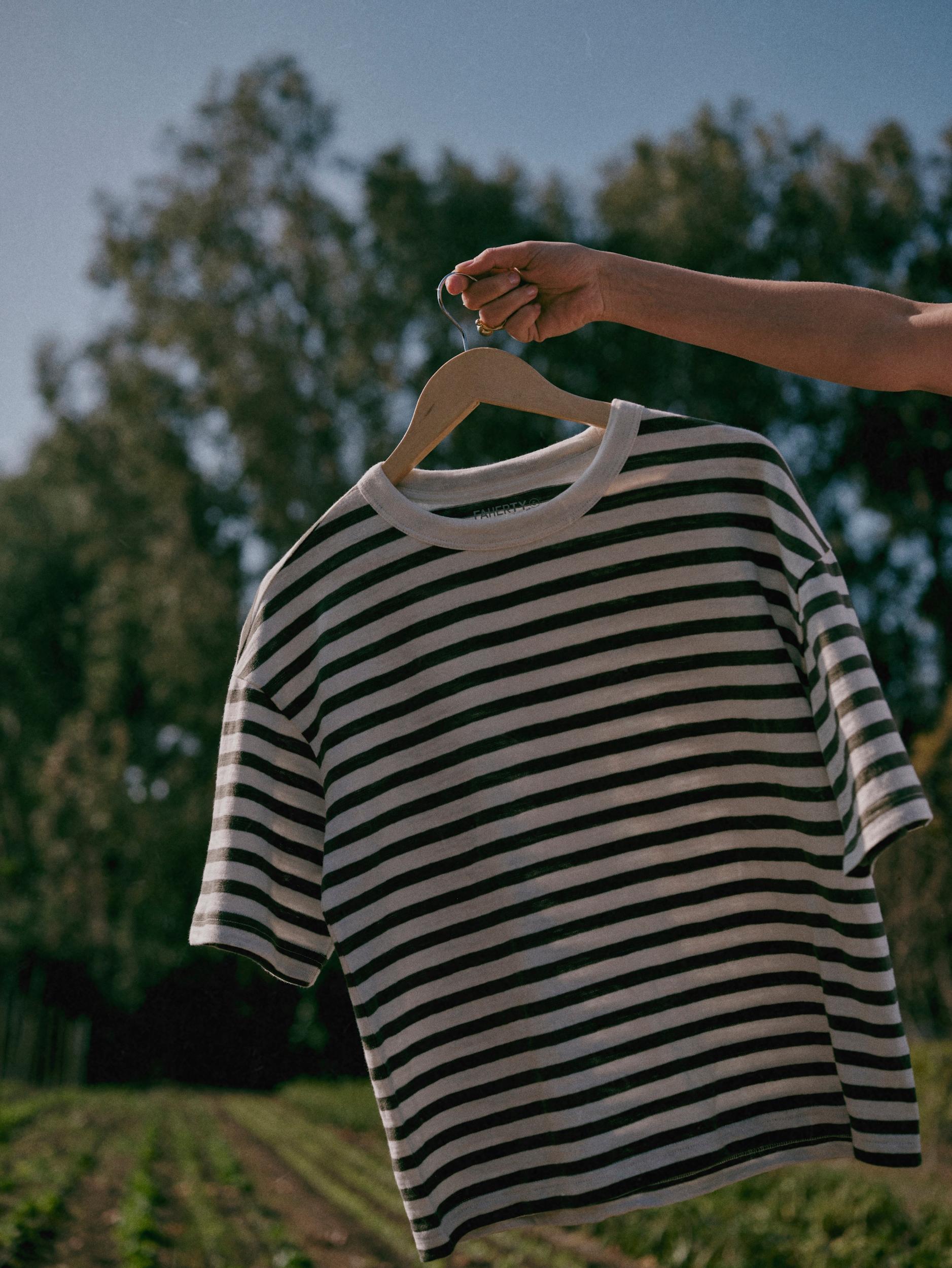 Organic Cotton Sunwashed Slub Vintage Tee - Brookline Stripe Female Product Image