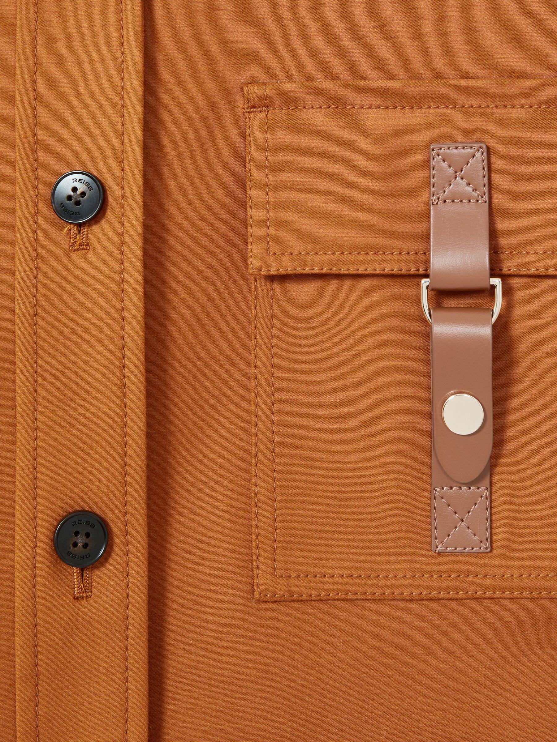 Button-Through Cropped Cargo Top in Rust Product Image