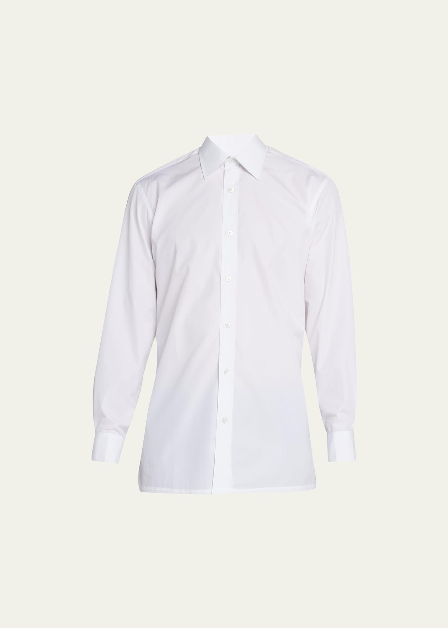 Mens Pique-Bib French Cuff Dress Shirt Product Image