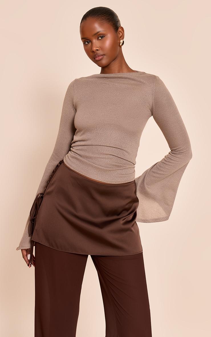 Mushroom Textured Extreme Flute Sleeve Long Top Product Image