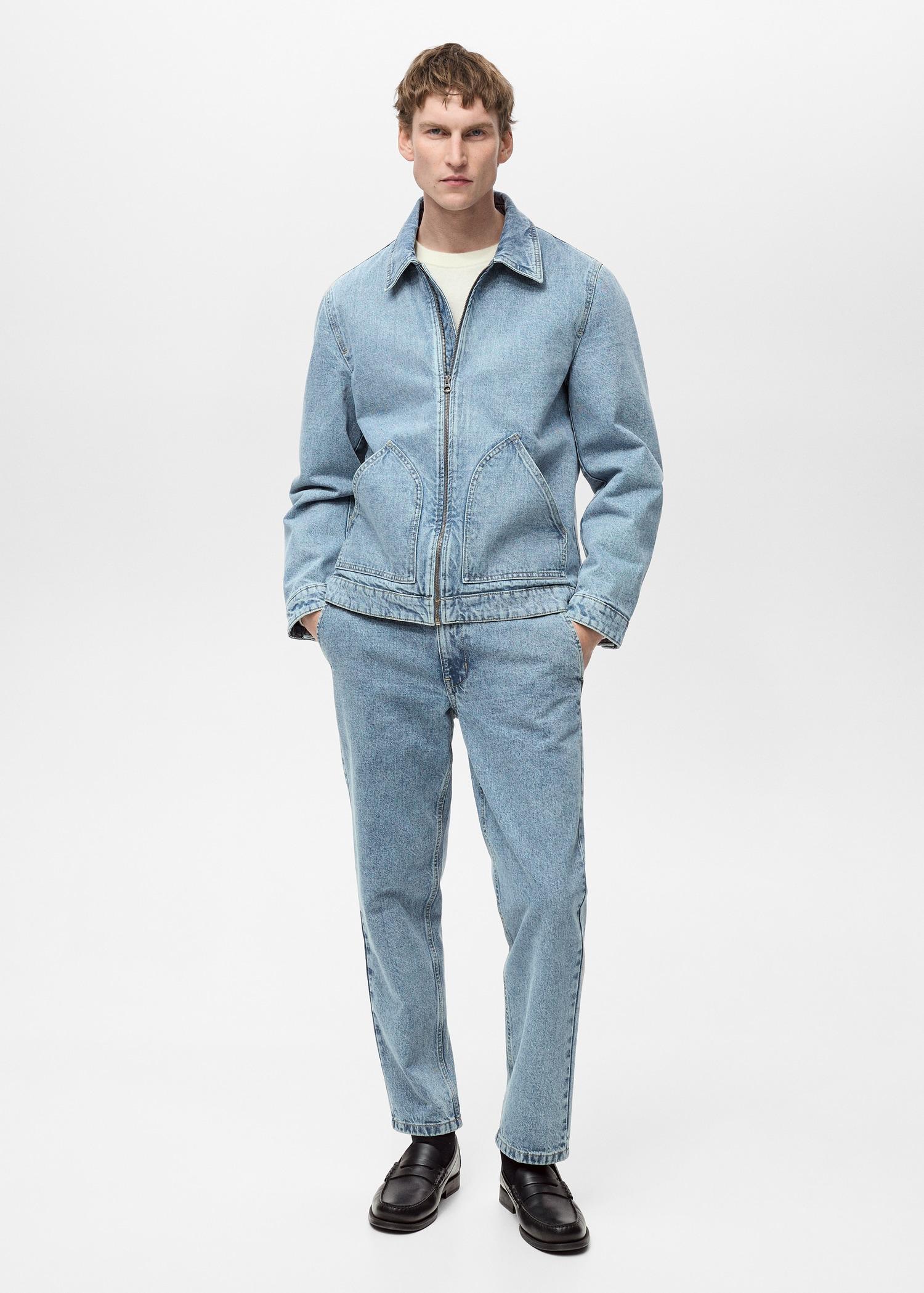 Worn effect straight fit jeans - Men | MANGO USA Product Image