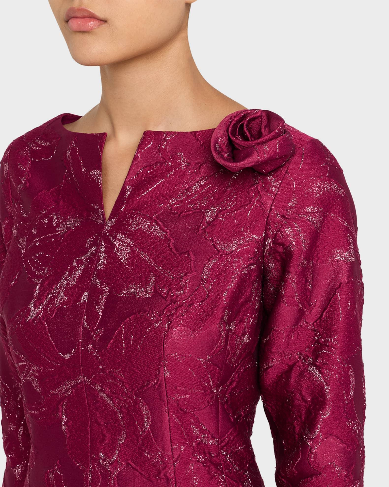 Floral Jacquard Fit-&-Flare Dress Product Image