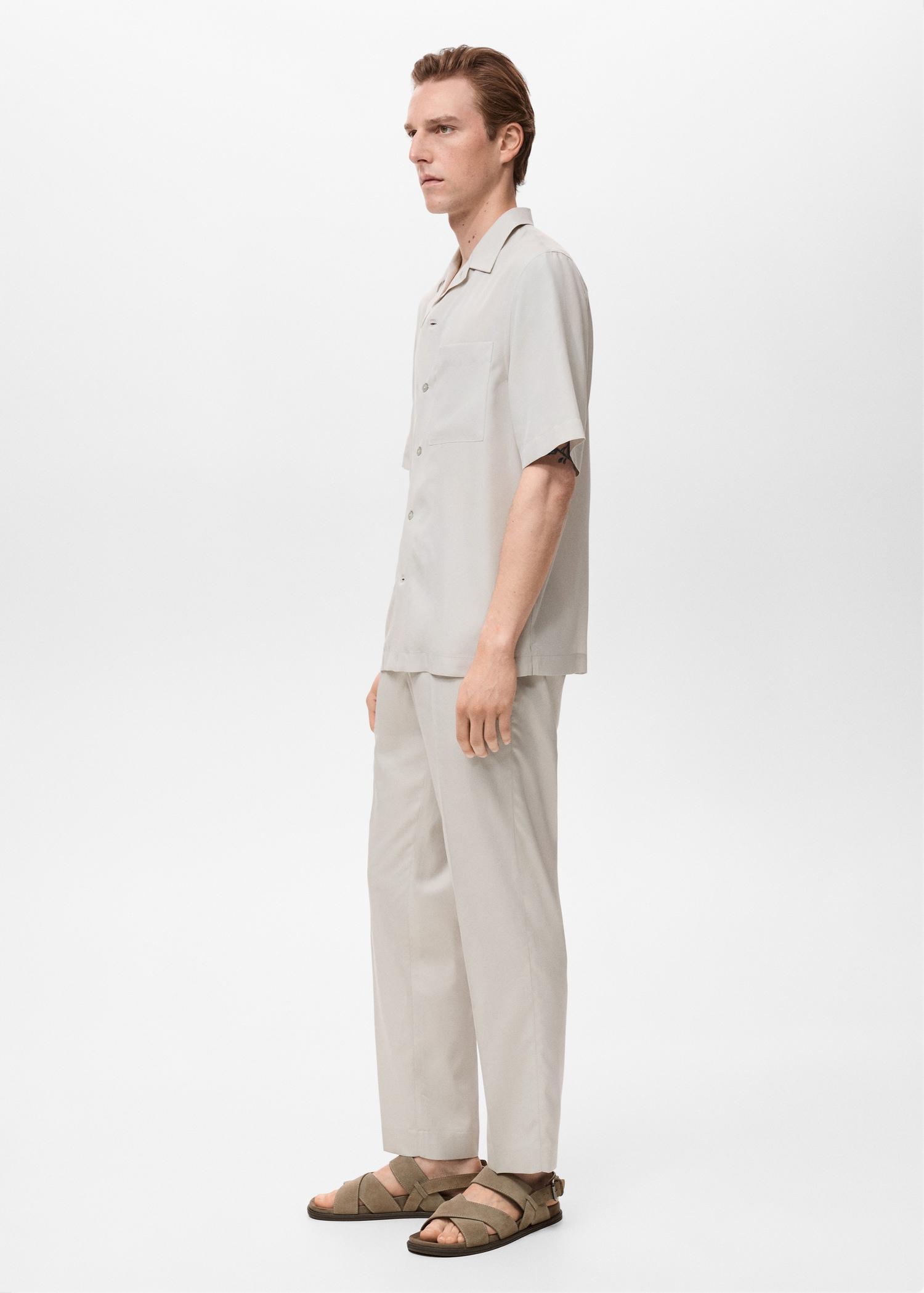 Regular-fit 100% Tencel shirt - Men | MANGO USA Product Image