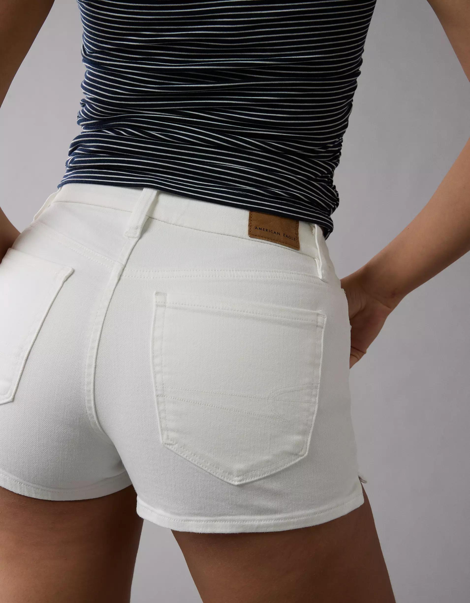 AE Next Level Curvy High-Waisted Denim Short Short Product Image